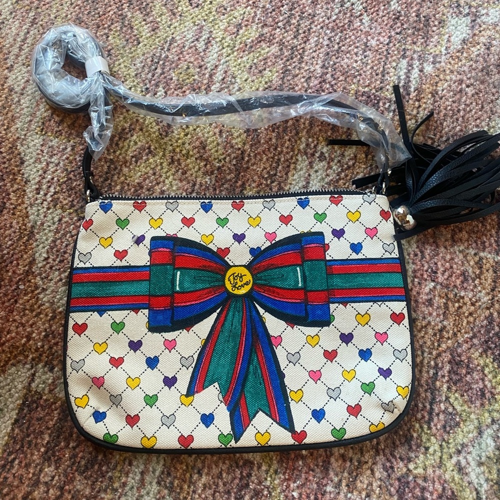Brighton Multi Heart Love And Joy Crossbody Clutch Purse